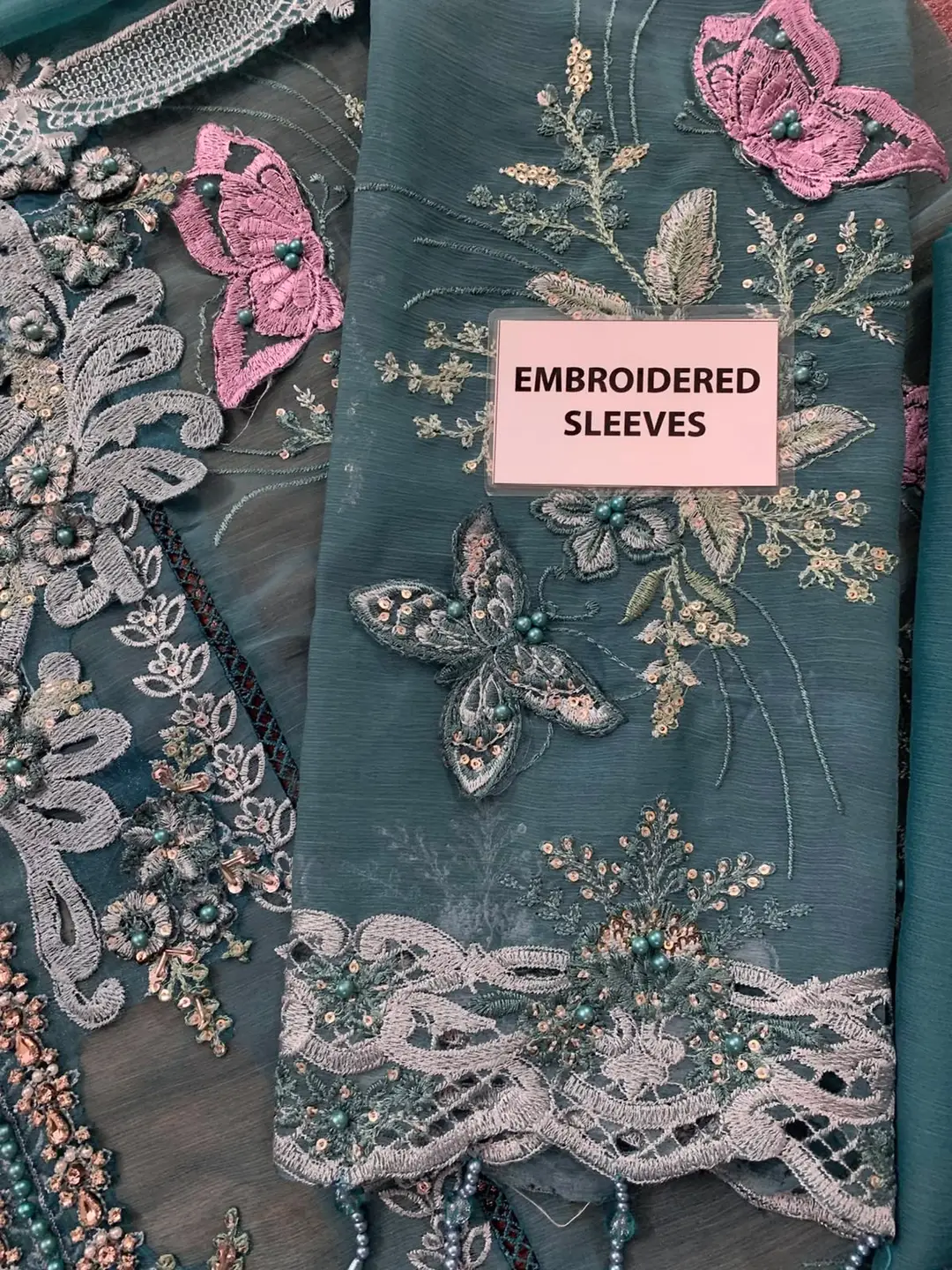 Maria.B Chiffon Embroidered 3-Piece Suit(skf)