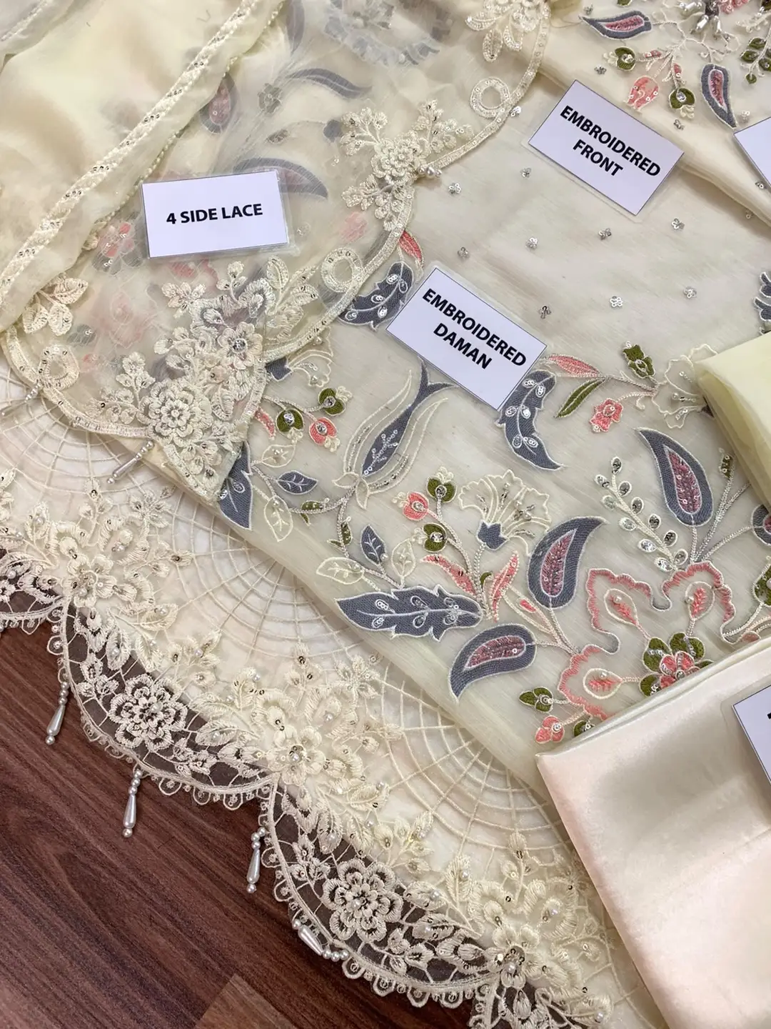 3 Pcs Women's Unstitched Hand Embroidered (skf)