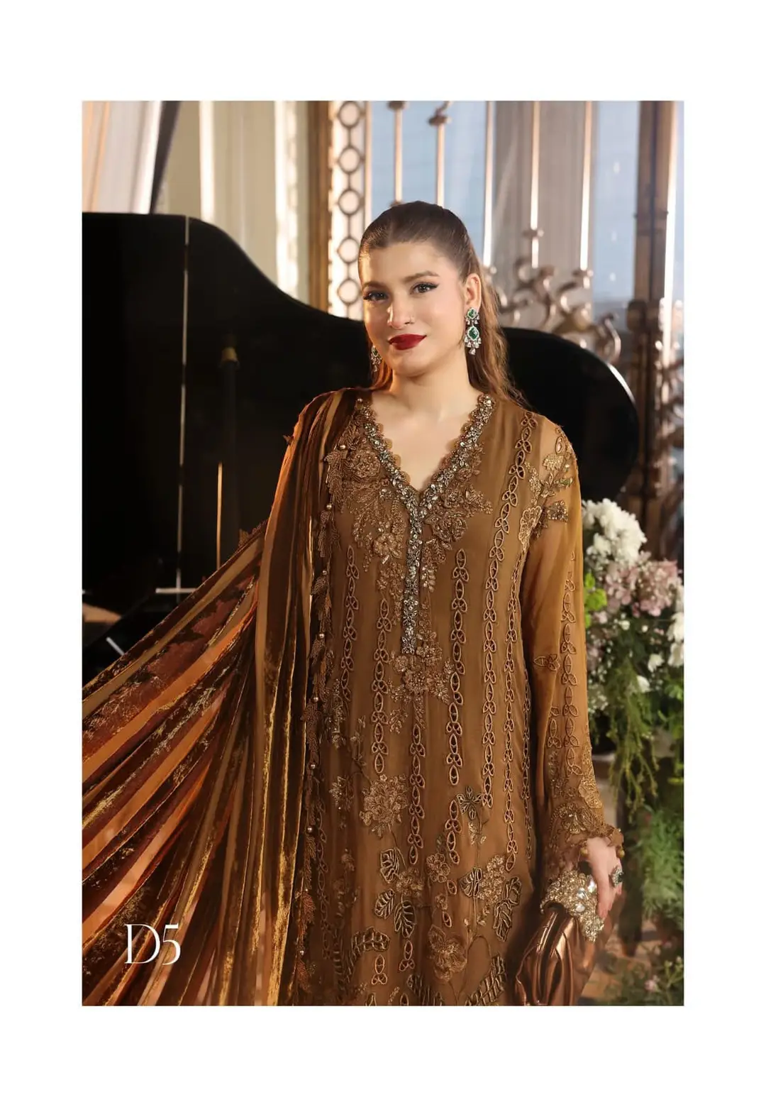 3 Pcs Women's Unstitched Hand Embroidered Suit(skf)
