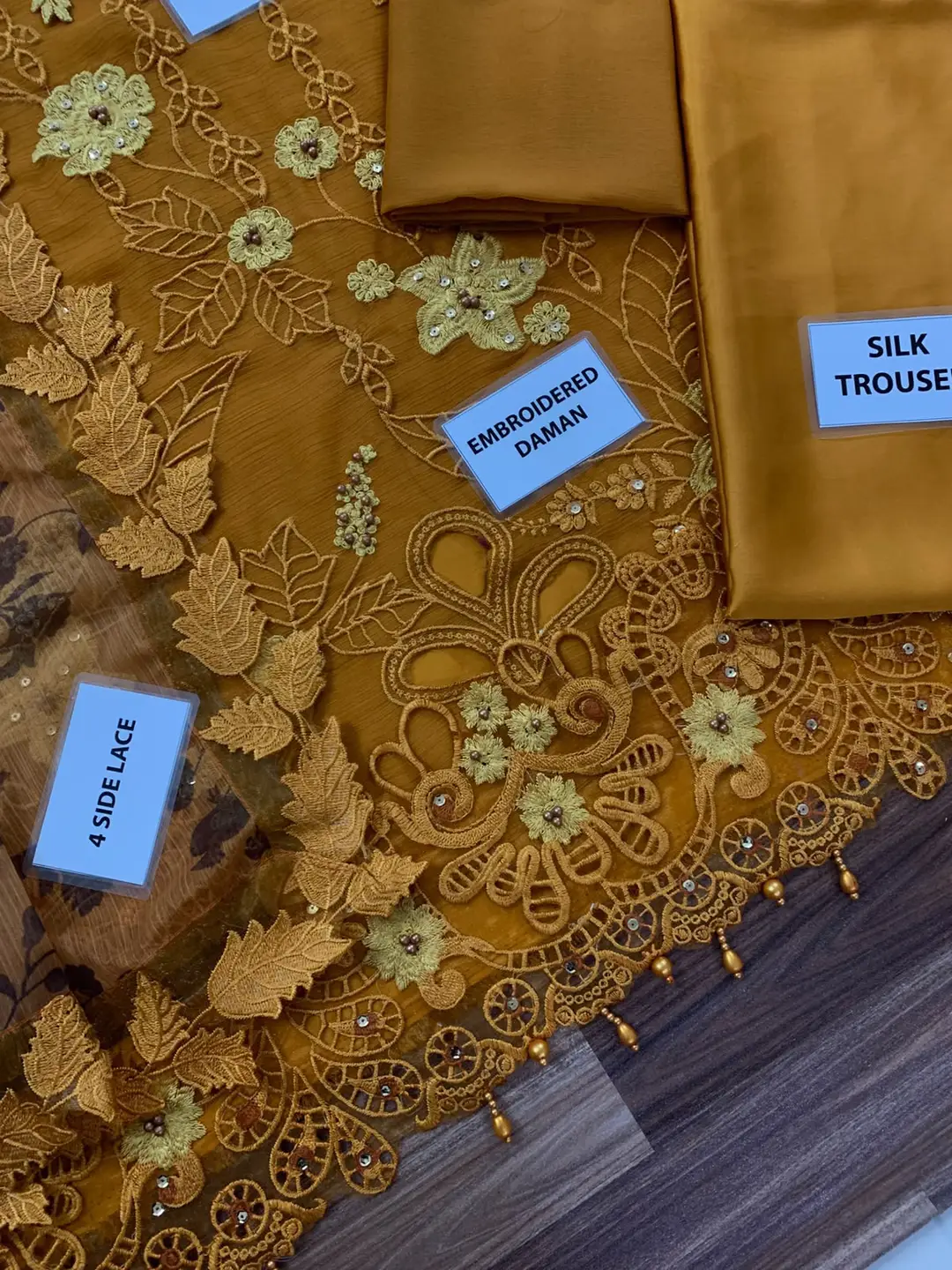 3 Pcs Women's Unstitched Hand Embroidered Suit(skf)