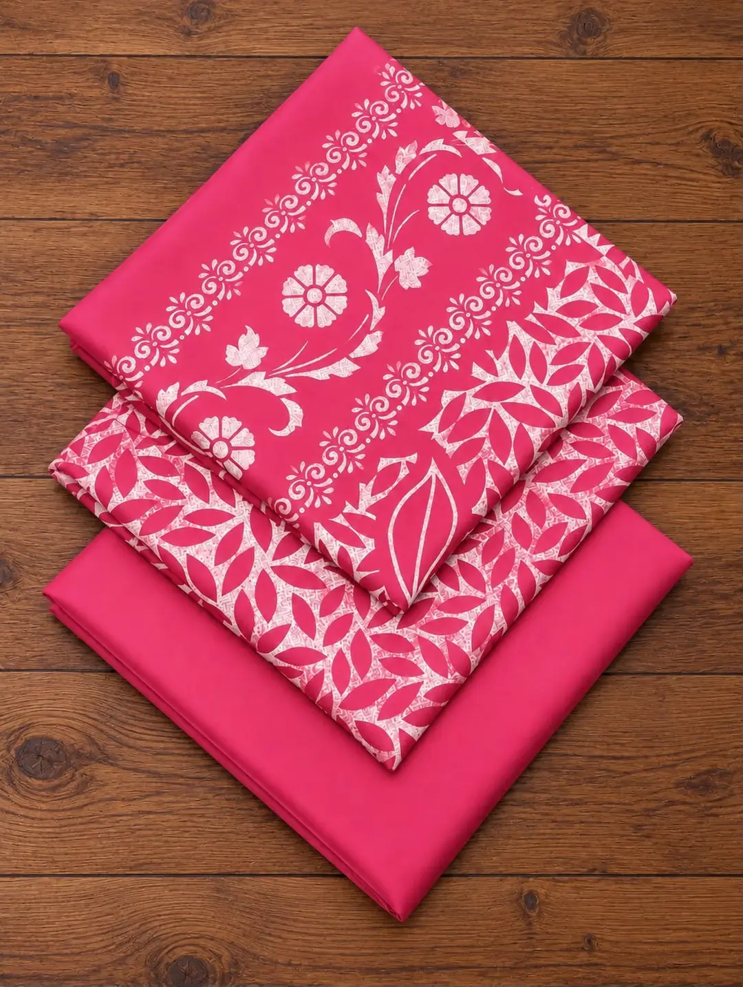 3 Pcs Women's Unstitched Printed Suit(skf)