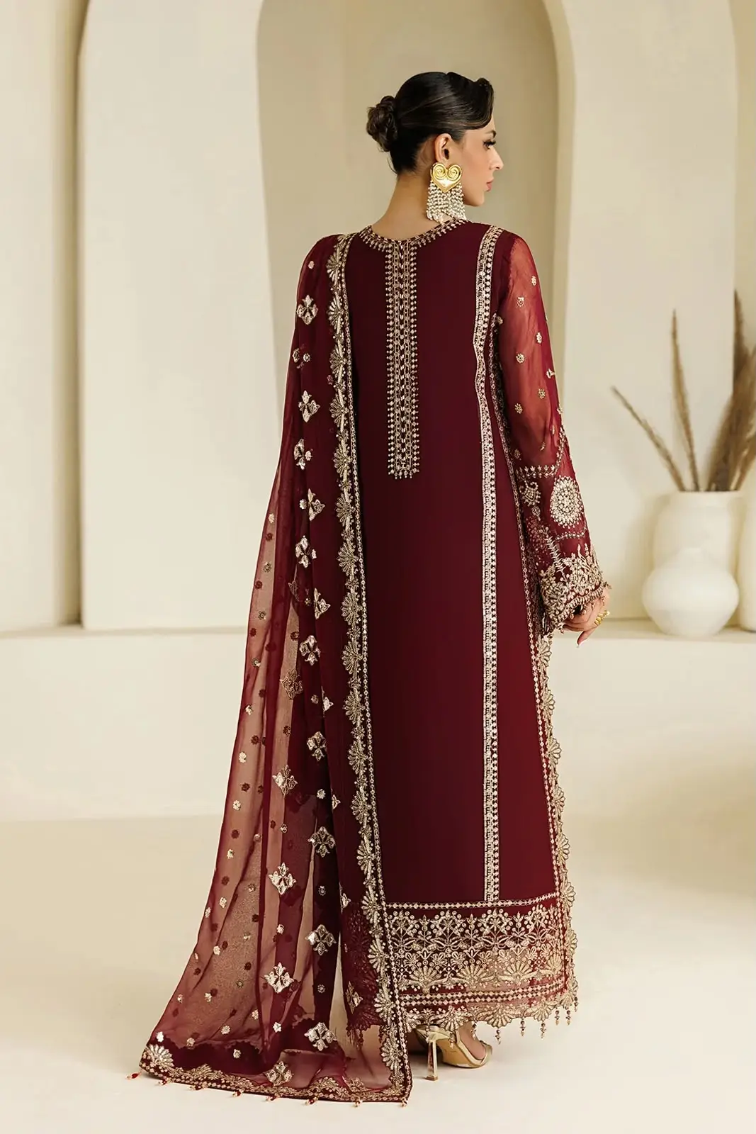 3 Pcs Women's Unstitched Hand Embroidered Suit(mi)