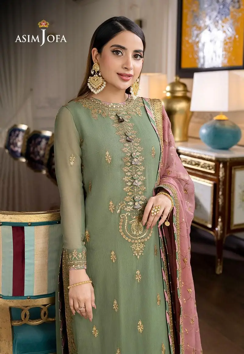 3 Pcs Women's Unstitched Embroidered Suit(mi)
