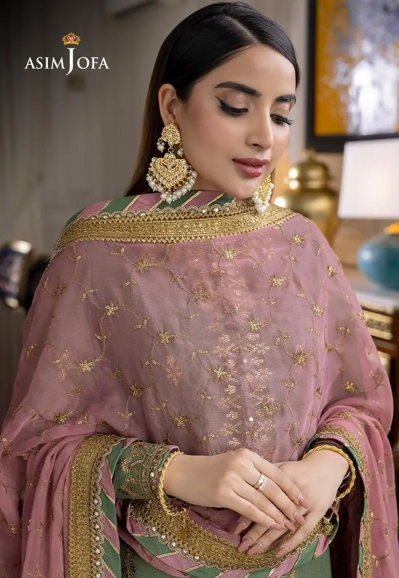 3 Pcs Women's Unstitched Embroidered Suit(mi)