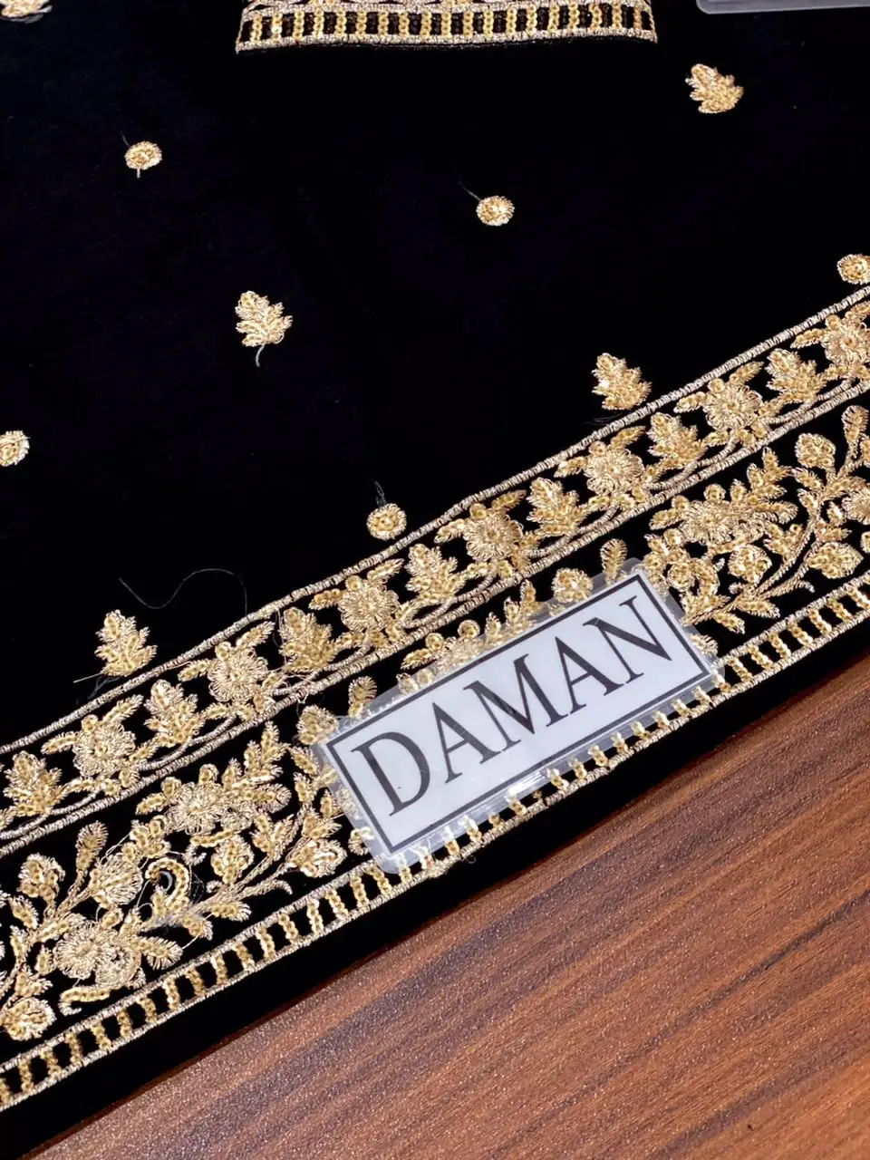 3 Pcs Women's Unstitched Sequins Embroidered Suit(mi)