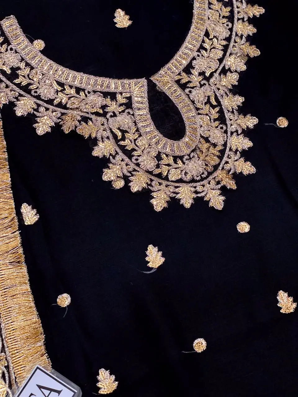 3 Pcs Women's Unstitched Sequins Embroidered Suit(mi)