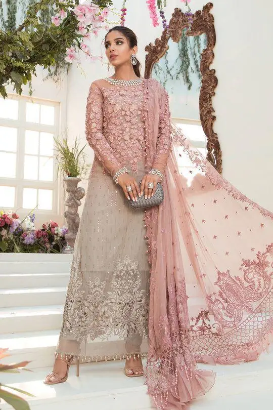 3 Pcs Women's Unstitched Embroidered Suit(mi)
