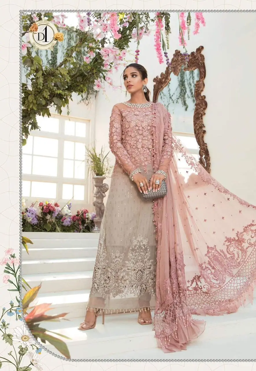 3 Pcs Women's Unstitched Embroidered Suit(mi)