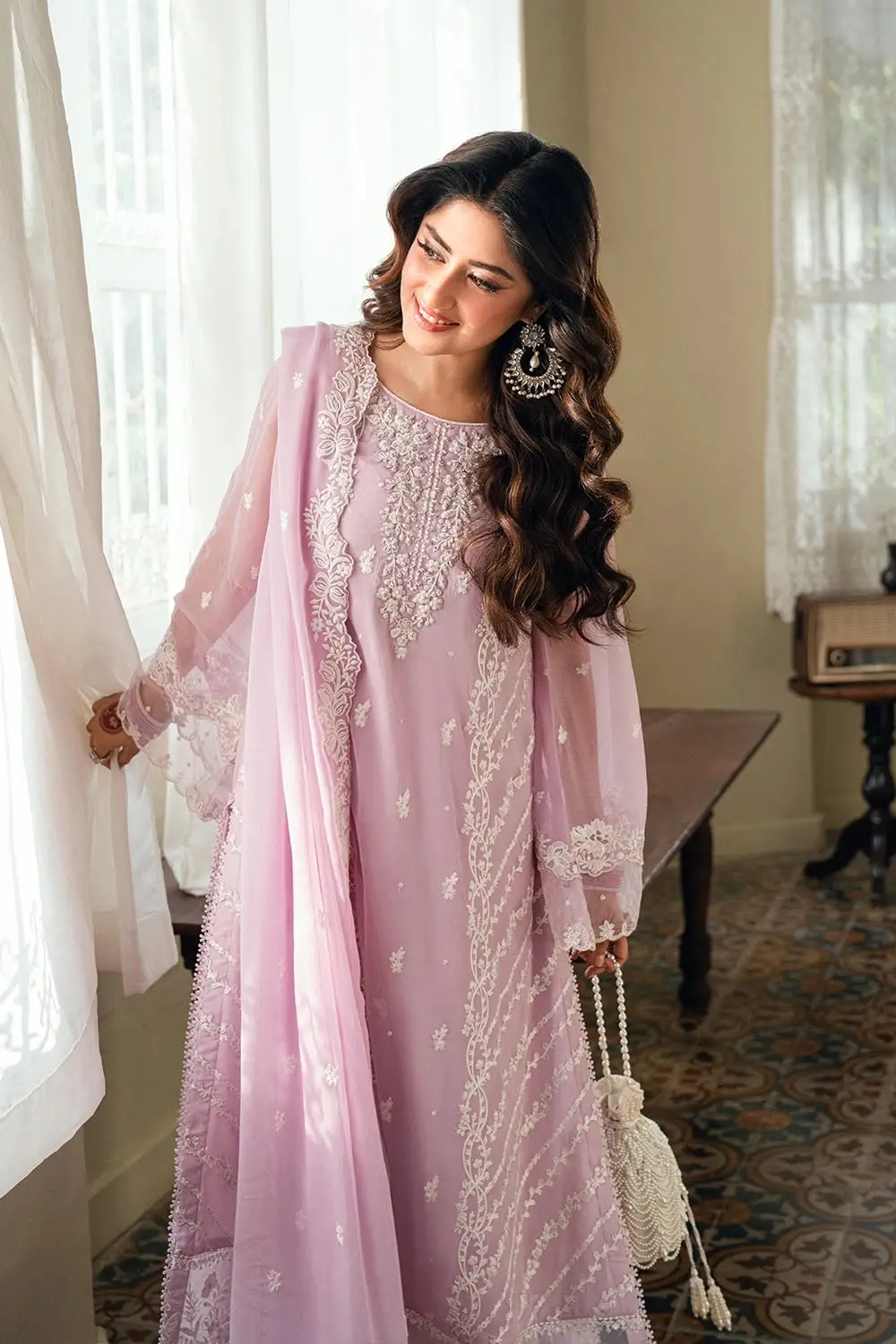 3 Pcs Women's Unstitched Embroidered Suit(skf)