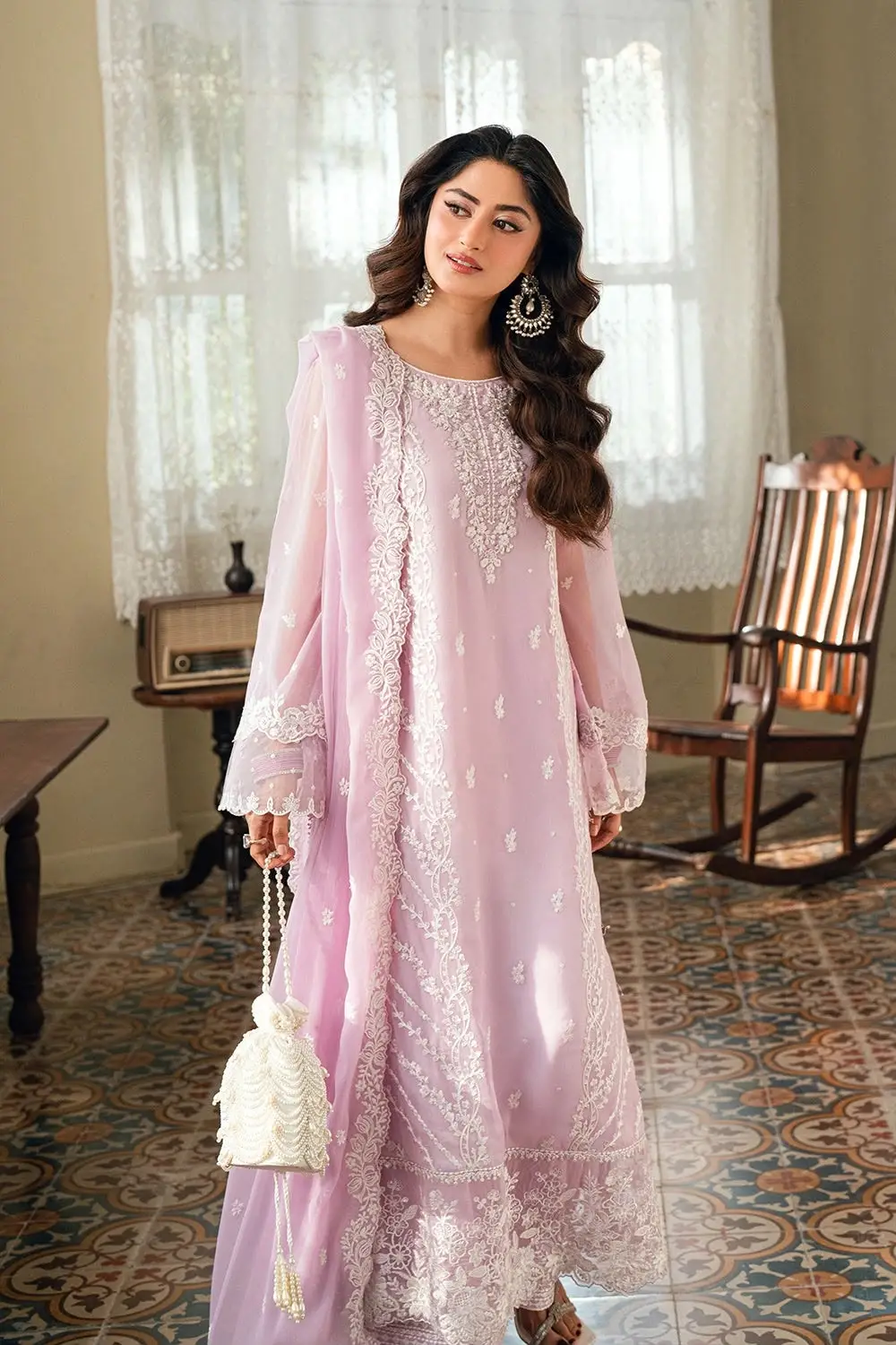 3 Pcs Women's Unstitched Embroidered Suit(skf)