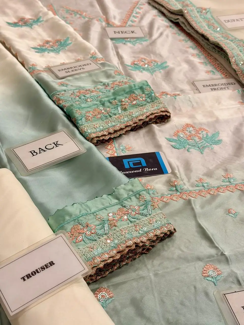 3 Pcs Women's Unstitched Embroidered Suit(mi)