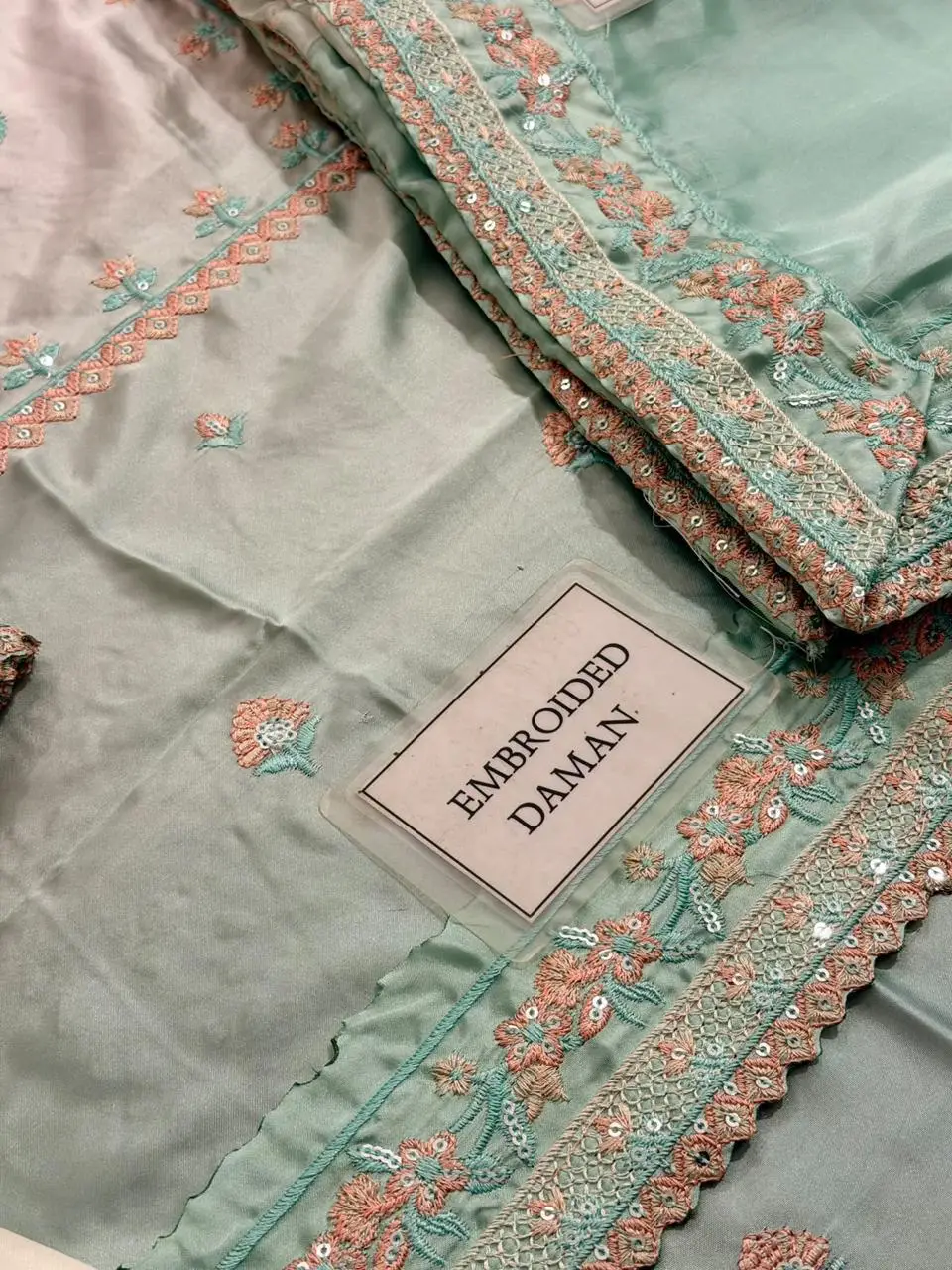 3 Pcs Women's Unstitched Embroidered Suit(mi)