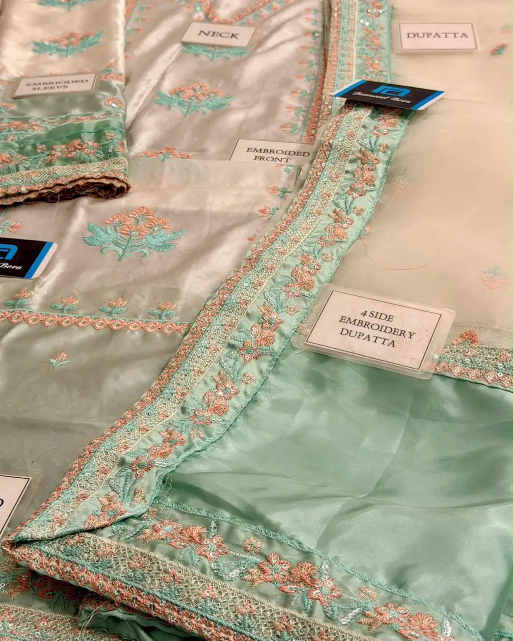 3 Pcs Women's Unstitched Embroidered Suit(mi)
