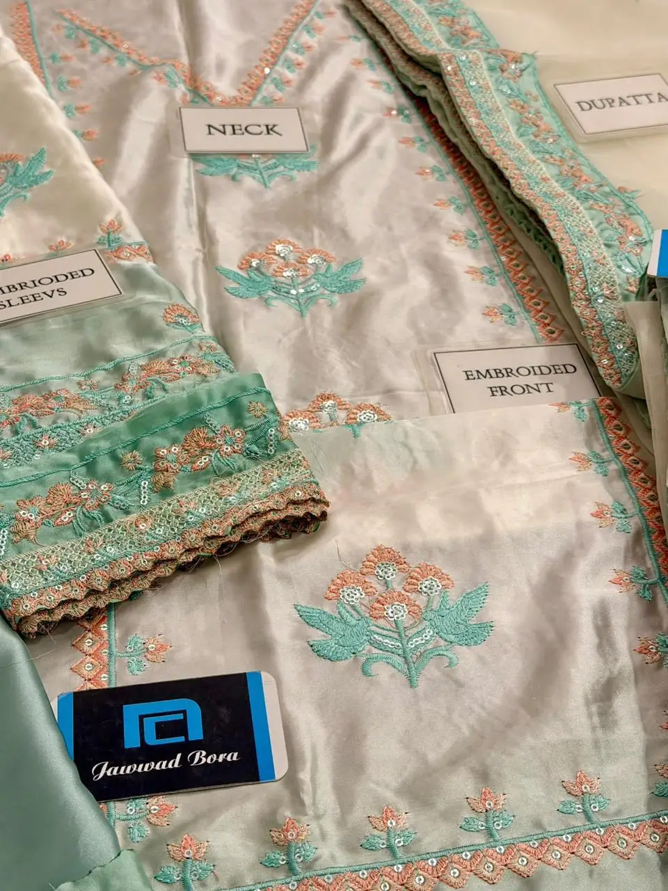 3 Pcs Women's Unstitched Embroidered Suit(mi)