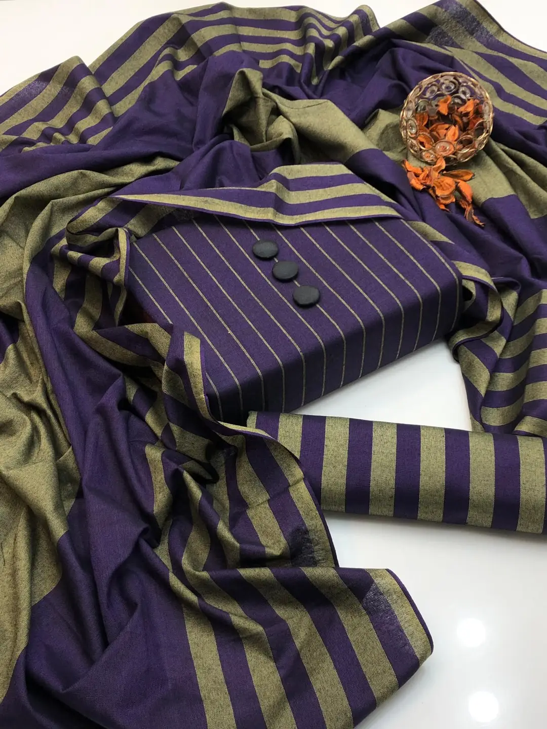 3 Pcs Women's Unstitched Printed Suit(bf)