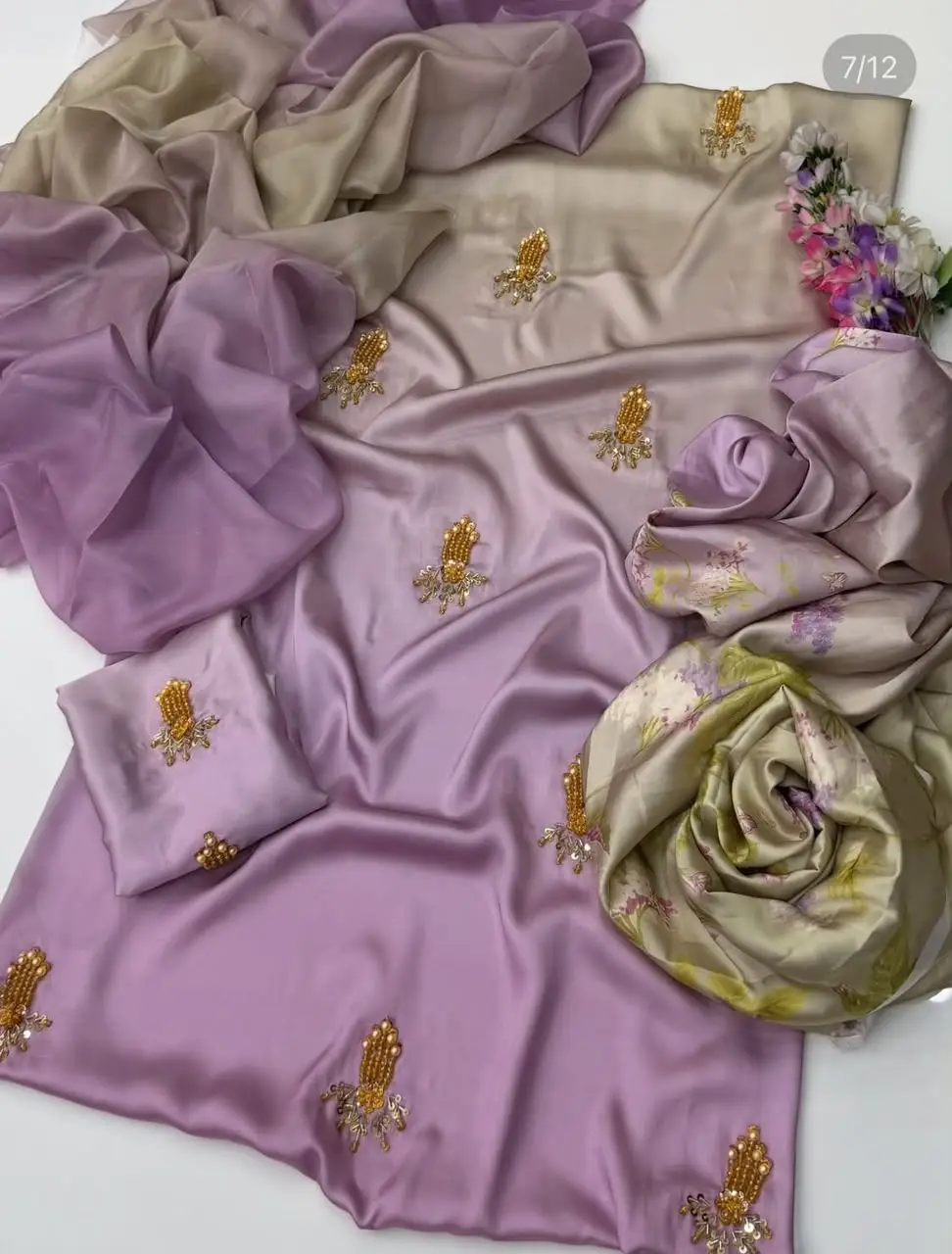 3 Pcs Women's Unstitched Hand Embroidered Suit(skf)