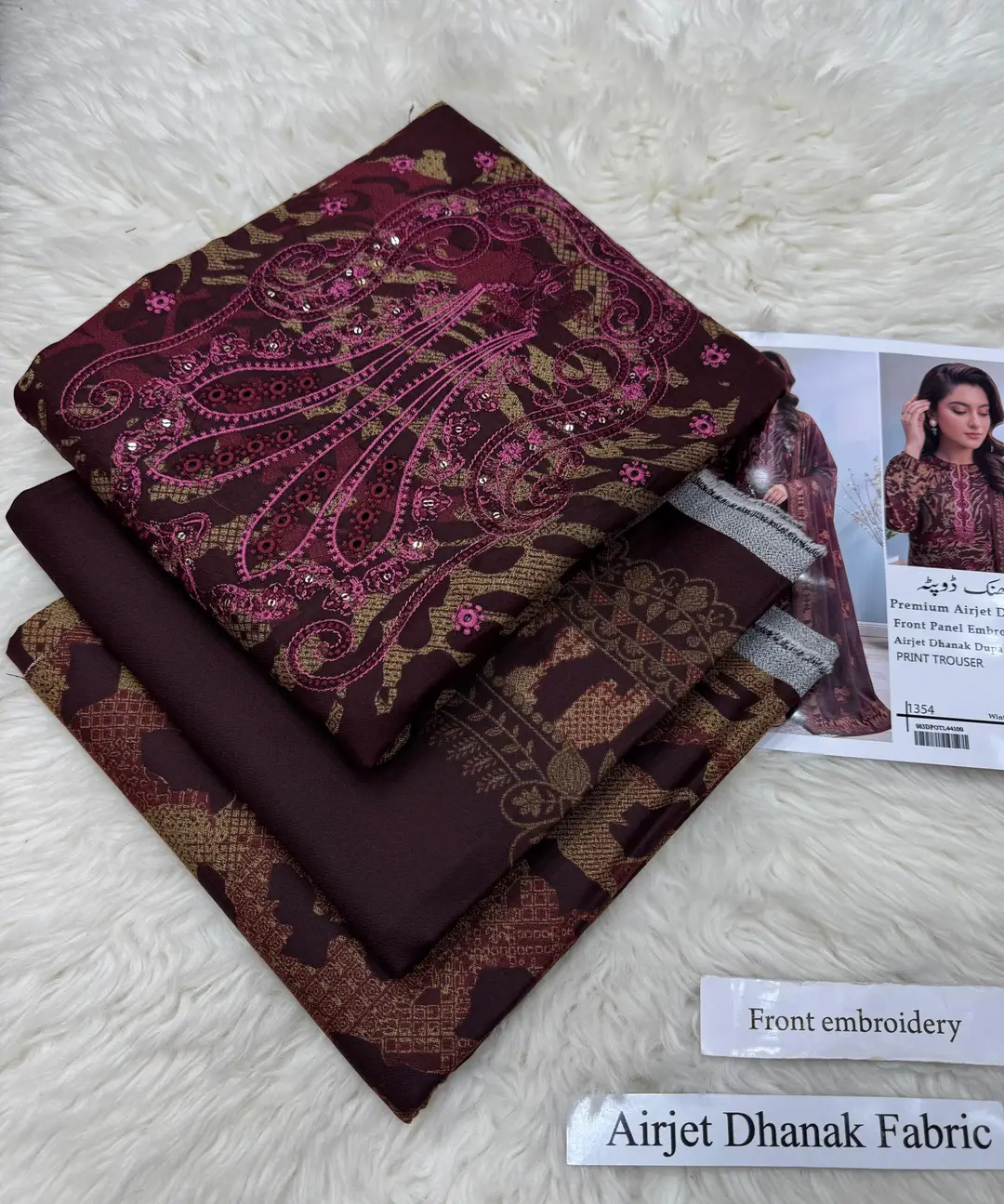 3 Pcs Women's Unstitched Printed Suit(f&f)