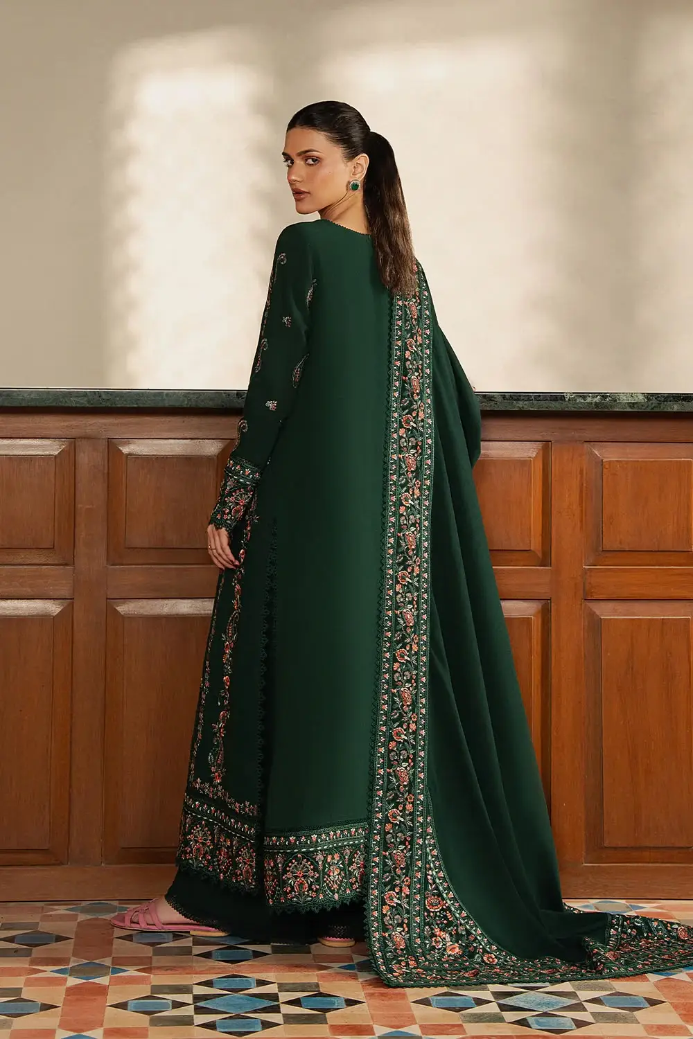 3 Pcs Women's Unstitched Embroidered Suit(f&f)