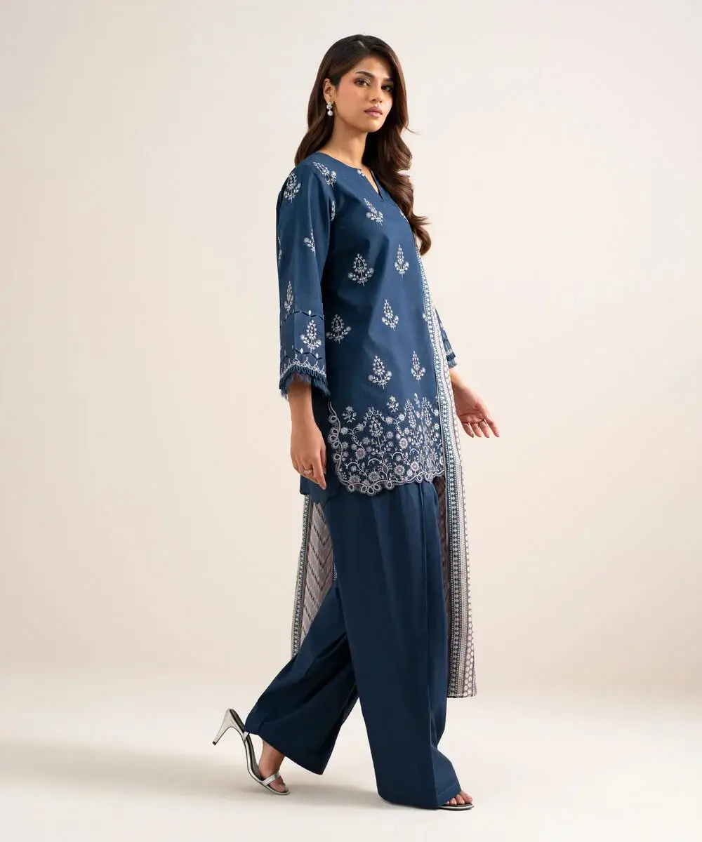 3 Pcs Women's Unstitched Embroidered Suit(f&f)