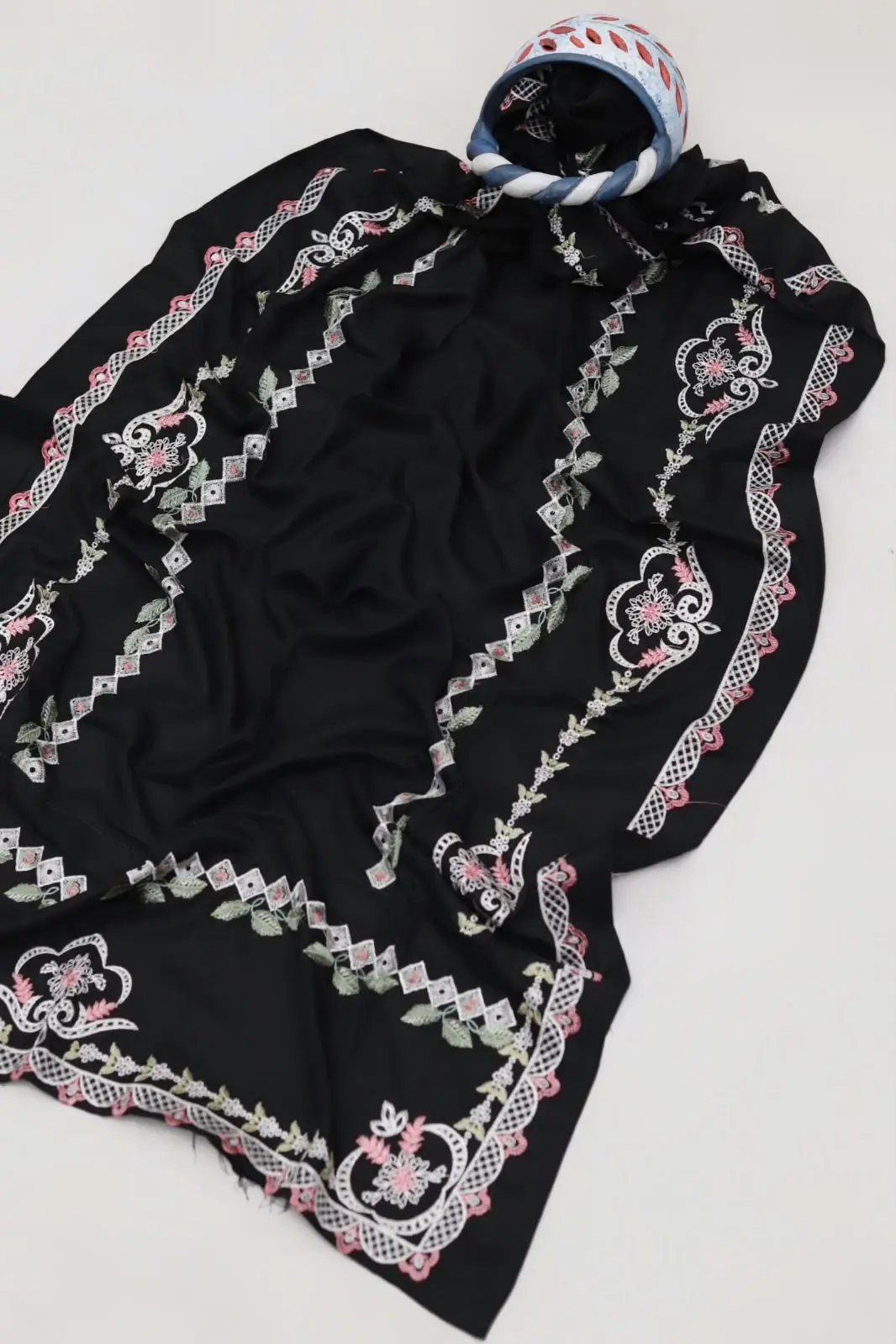 3 Pcs Women's Unstitched Embroidered Suit(f&f)