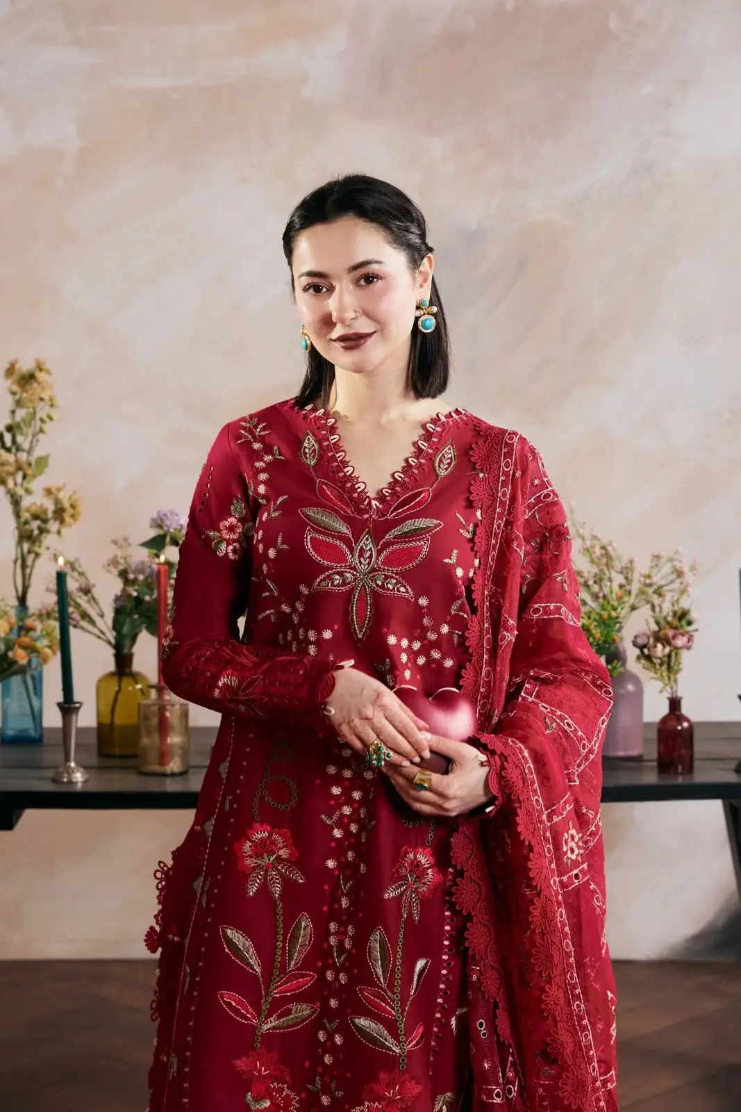3 Pcs Women's Unstitched Embroidered Suit(f&f)