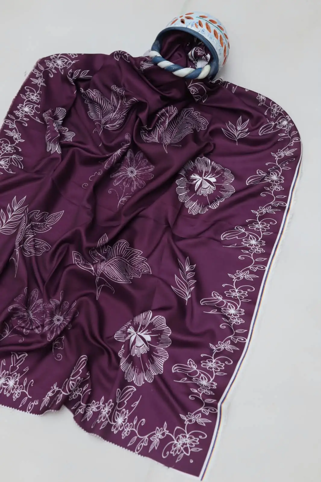 3 Pcs Women's Unstitched Embroidered Suit(f&f)