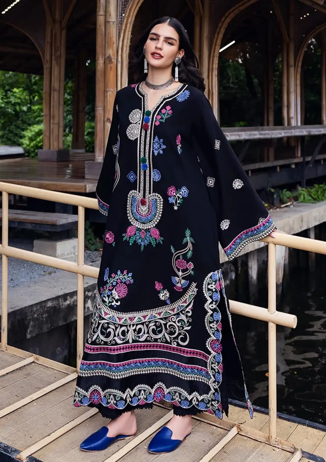 3 Pcs Women's Unstitched Embroidered Suit(f&f)