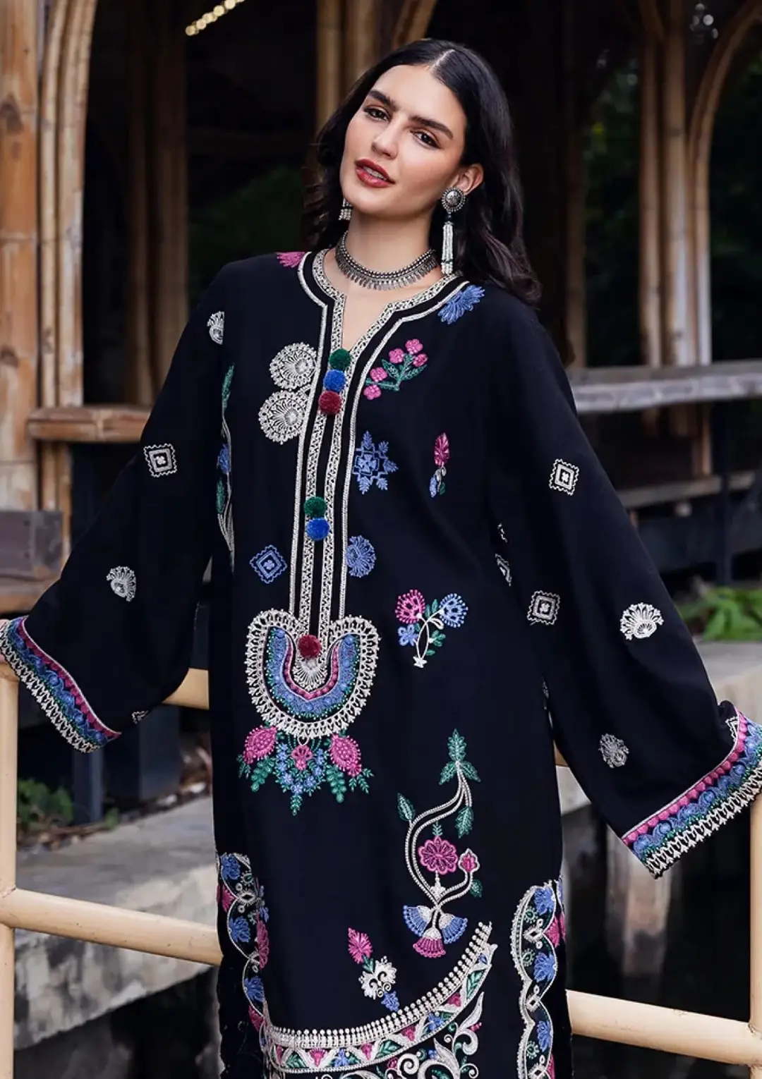 3 Pcs Women's Unstitched Embroidered Suit(f&f)
