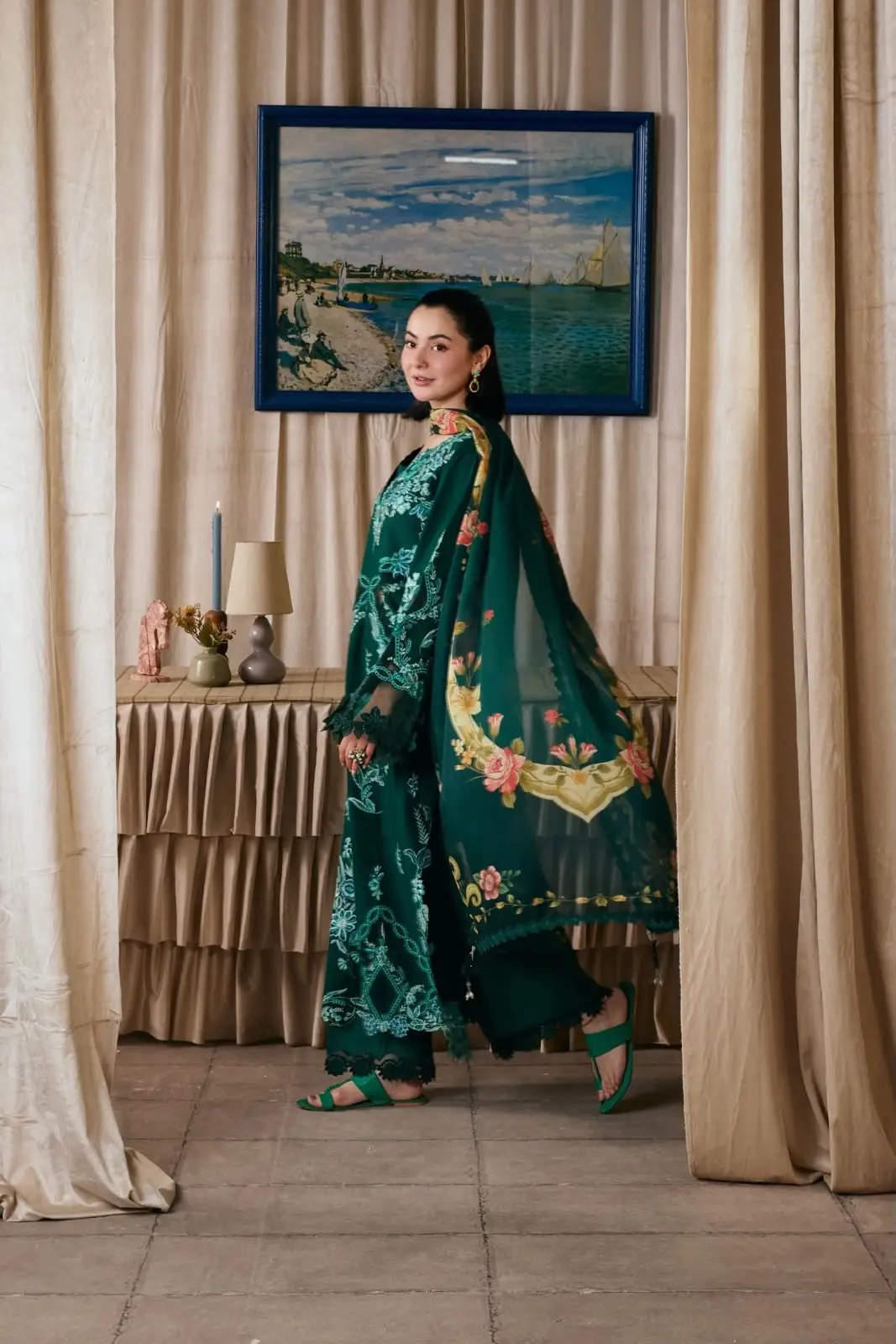 3 Pcs Women's Unstitched Embroidered Suit(f&f)