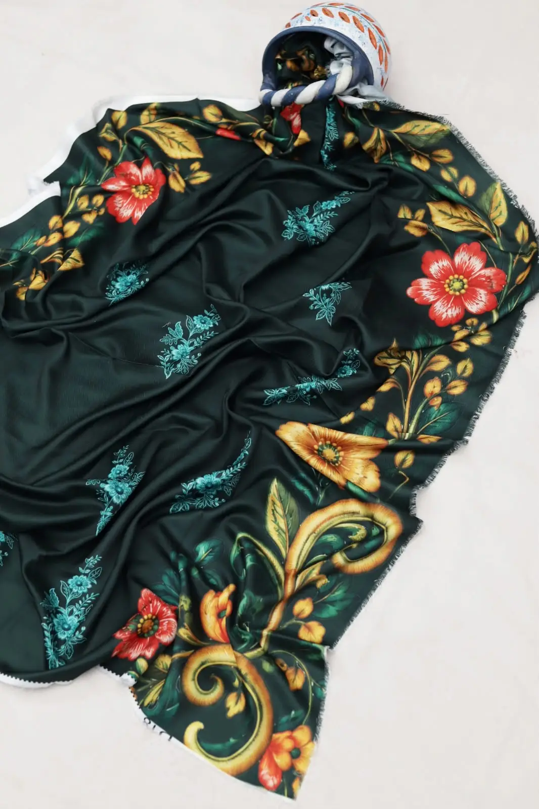 3 Pcs Women's Unstitched Embroidered Suit(f&f)