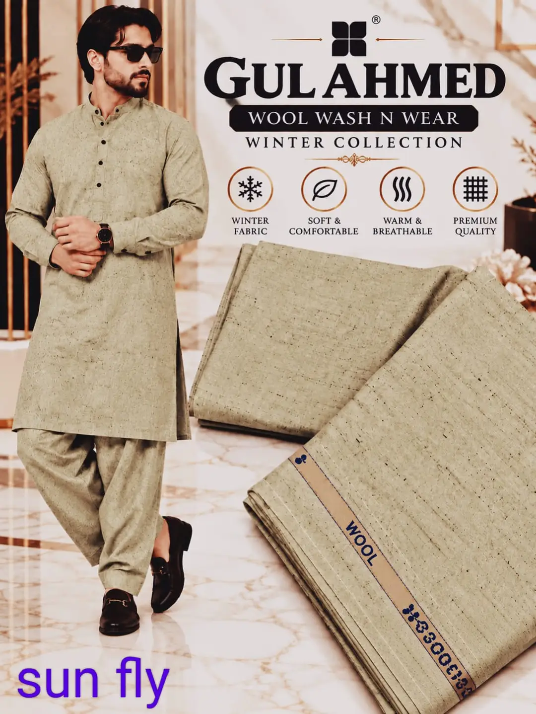 Men's Unstitched Wool Plain Suit(mt)