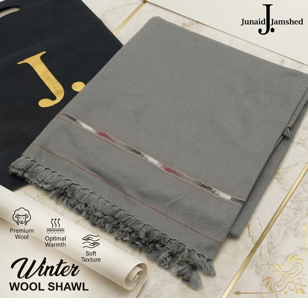 1 Pc Men's Pashmina Wool Plain Shawl
