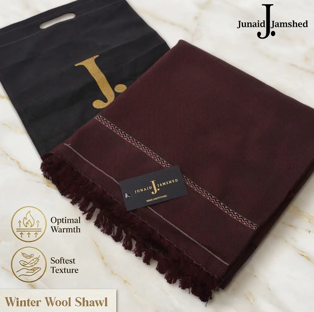 1 Pc Men's Pashmina Wool Plain Shawl