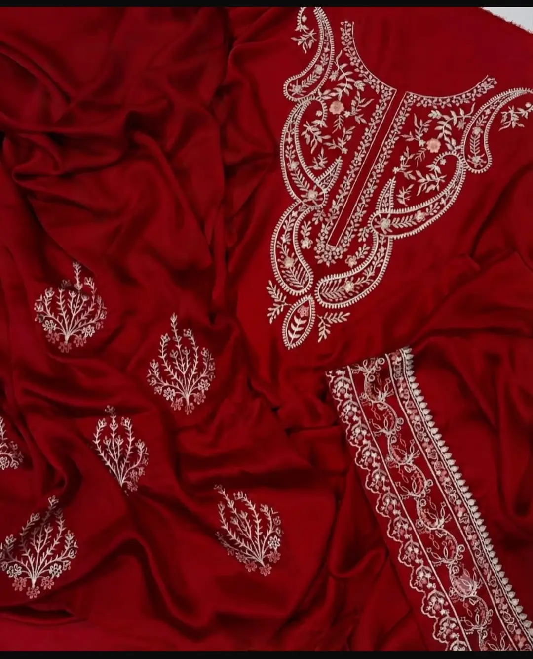 2 Pcs Women's Unstitched Embroidered Suit(AW)