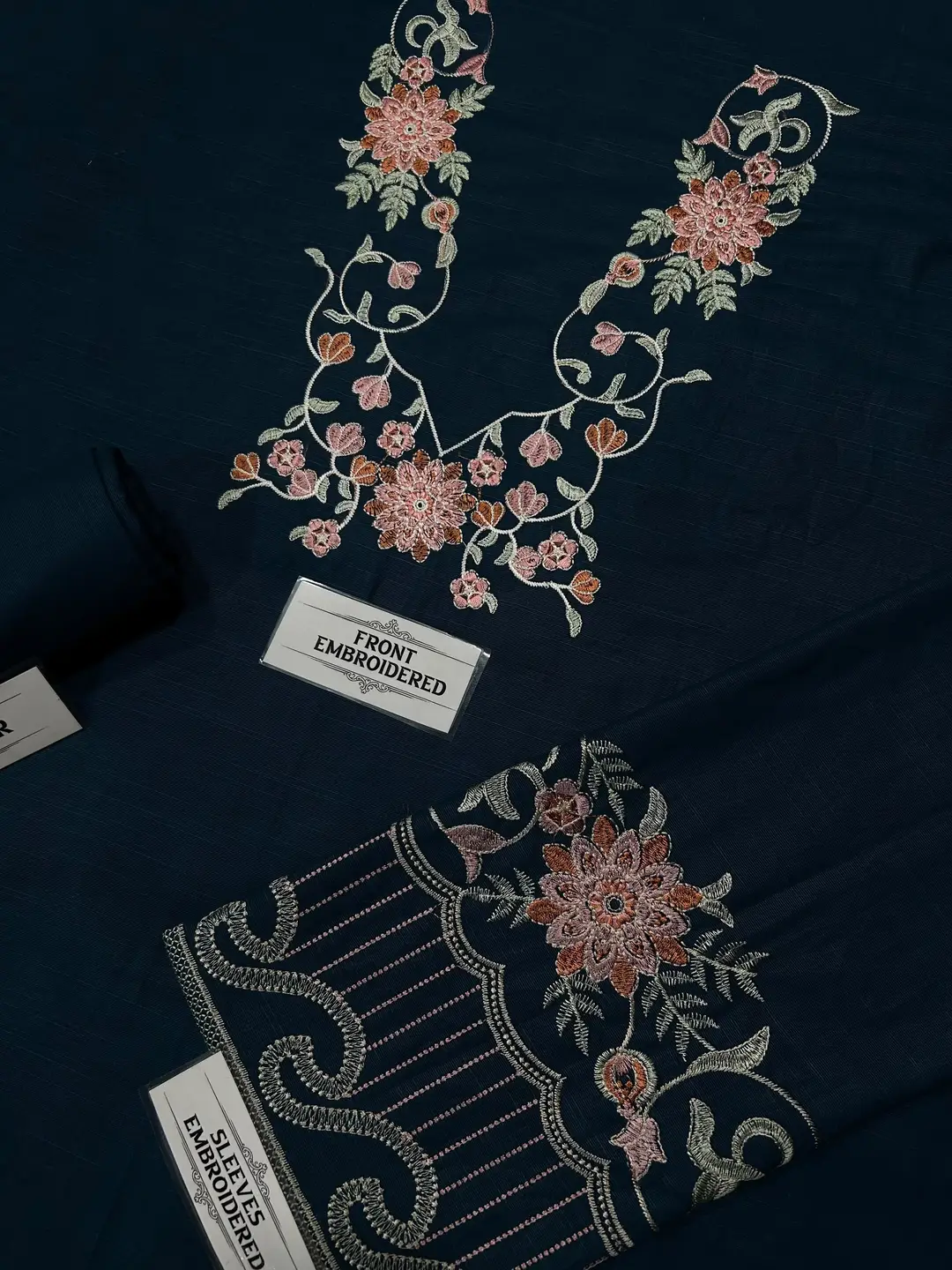 2 Pcs Women's Unstitched Embroidered Suit(nf)