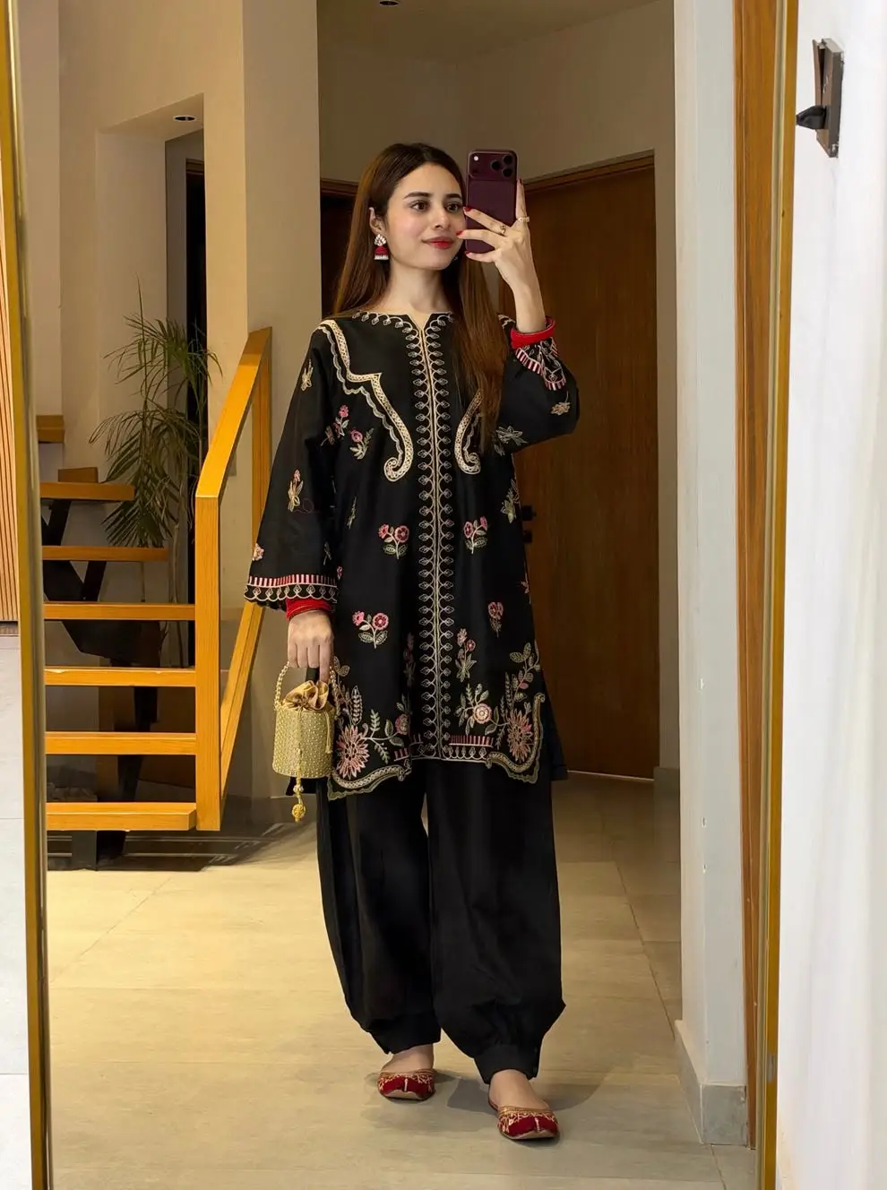 2 Pcs Women's Unstitched Embroidered Suit(nf)