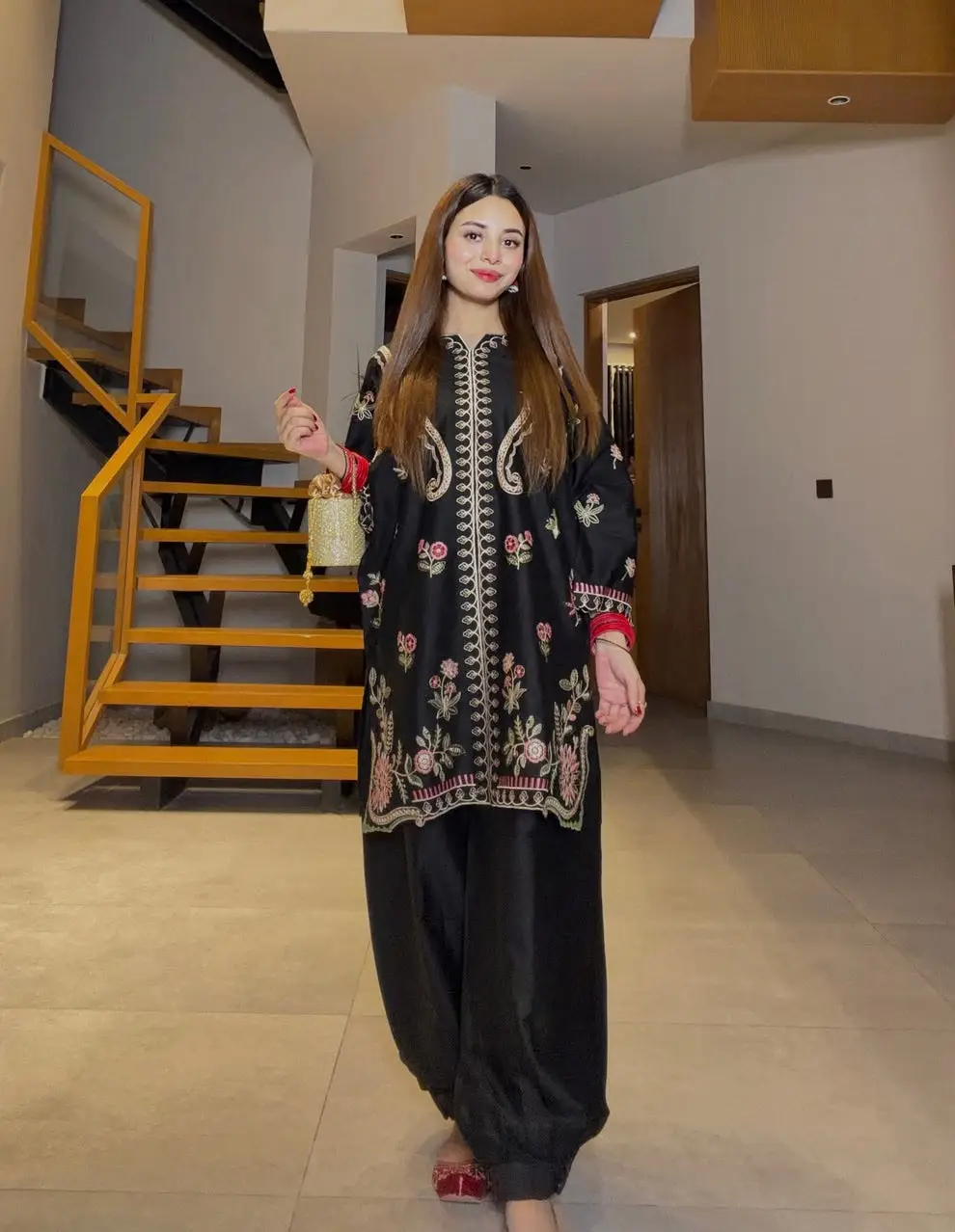 2 Pcs Women's Unstitched Embroidered Suit(nf)
