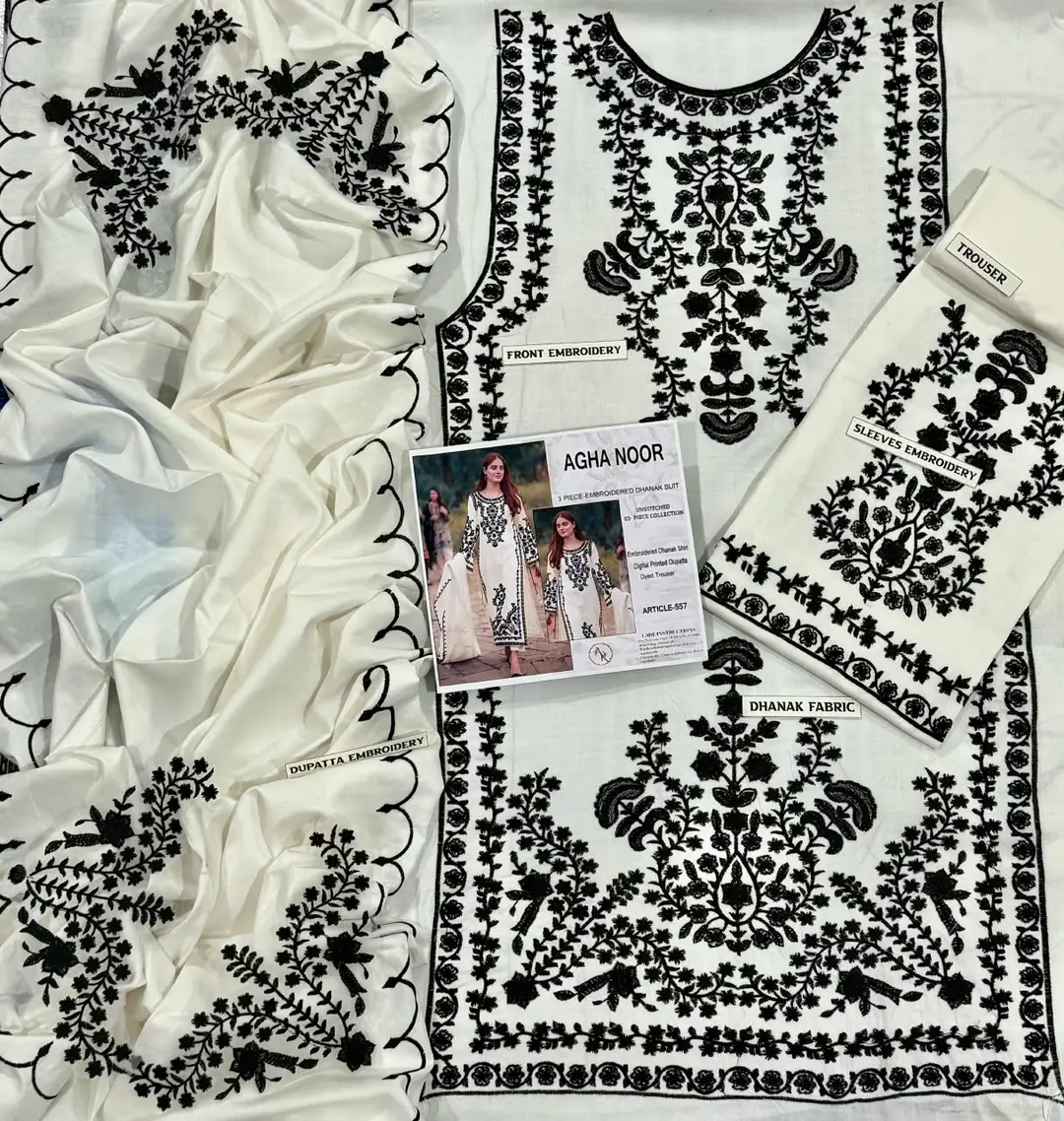 3 Pcs Women's Unstitched Embroidered Suit
