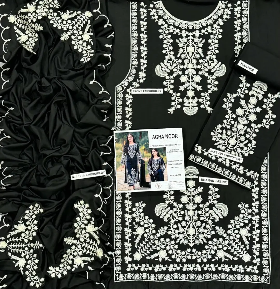 3 Pcs Women's Unstitched Embroidered Suit