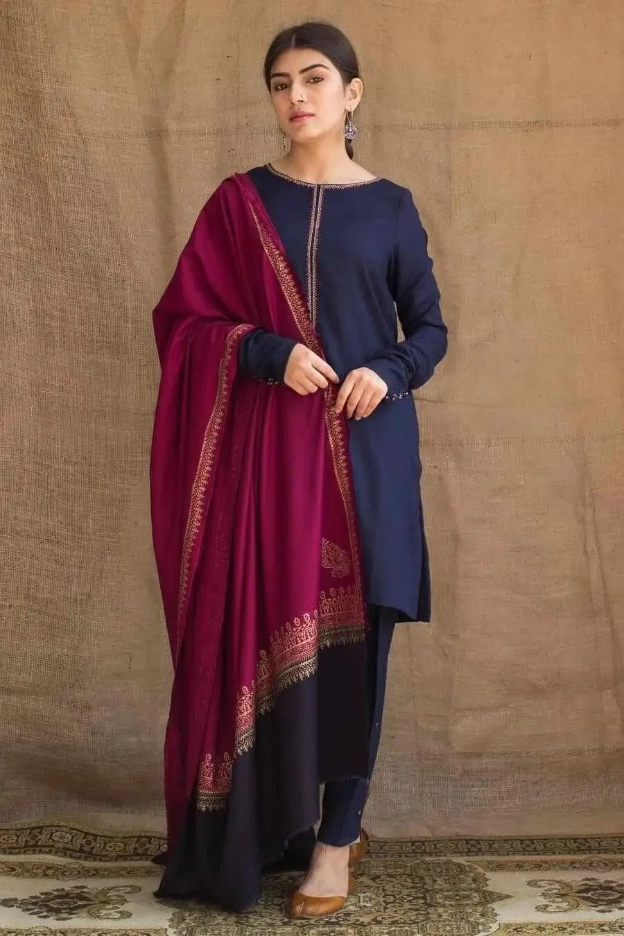 3 Pcs Women's Unstitched Embroidered Suit