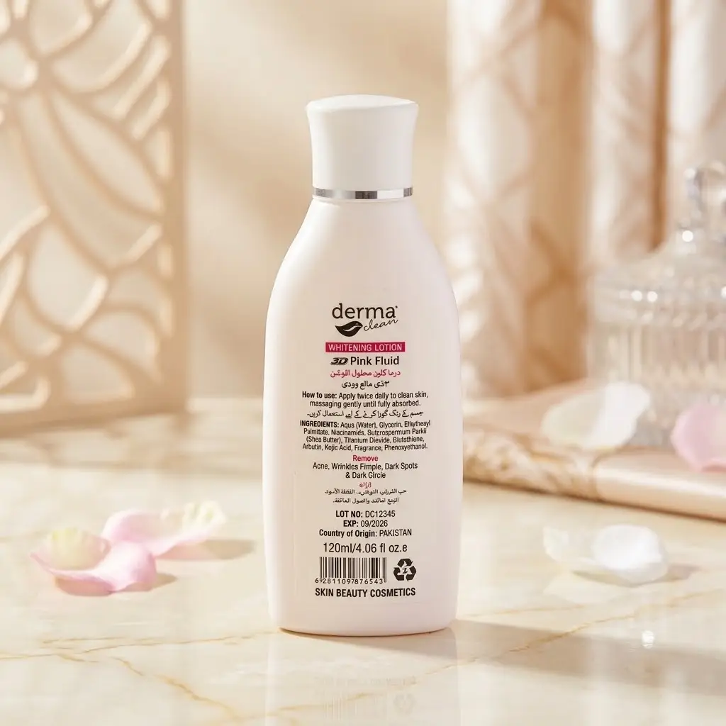 Derma Clean 3D Pink Fluid Whitening Lotion - 120ml