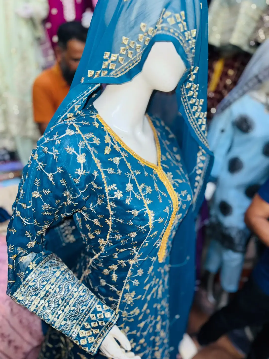 3 Pcs Women's Stitched Chiffon Hand Embroidered Suit