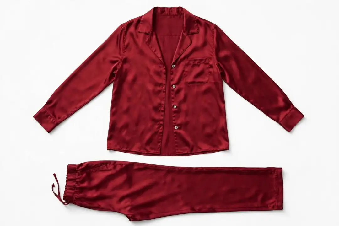 2 Pcs Women's Stitched Silk Plain Night Suit
