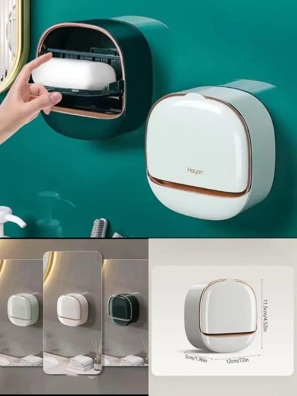 Wall Mounted Flip Soap Dish Holder Box