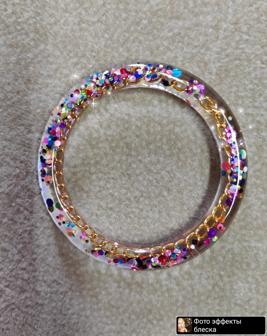 Multicolor Resin Plated Kara Bangle - Unique Design, 1 Pc