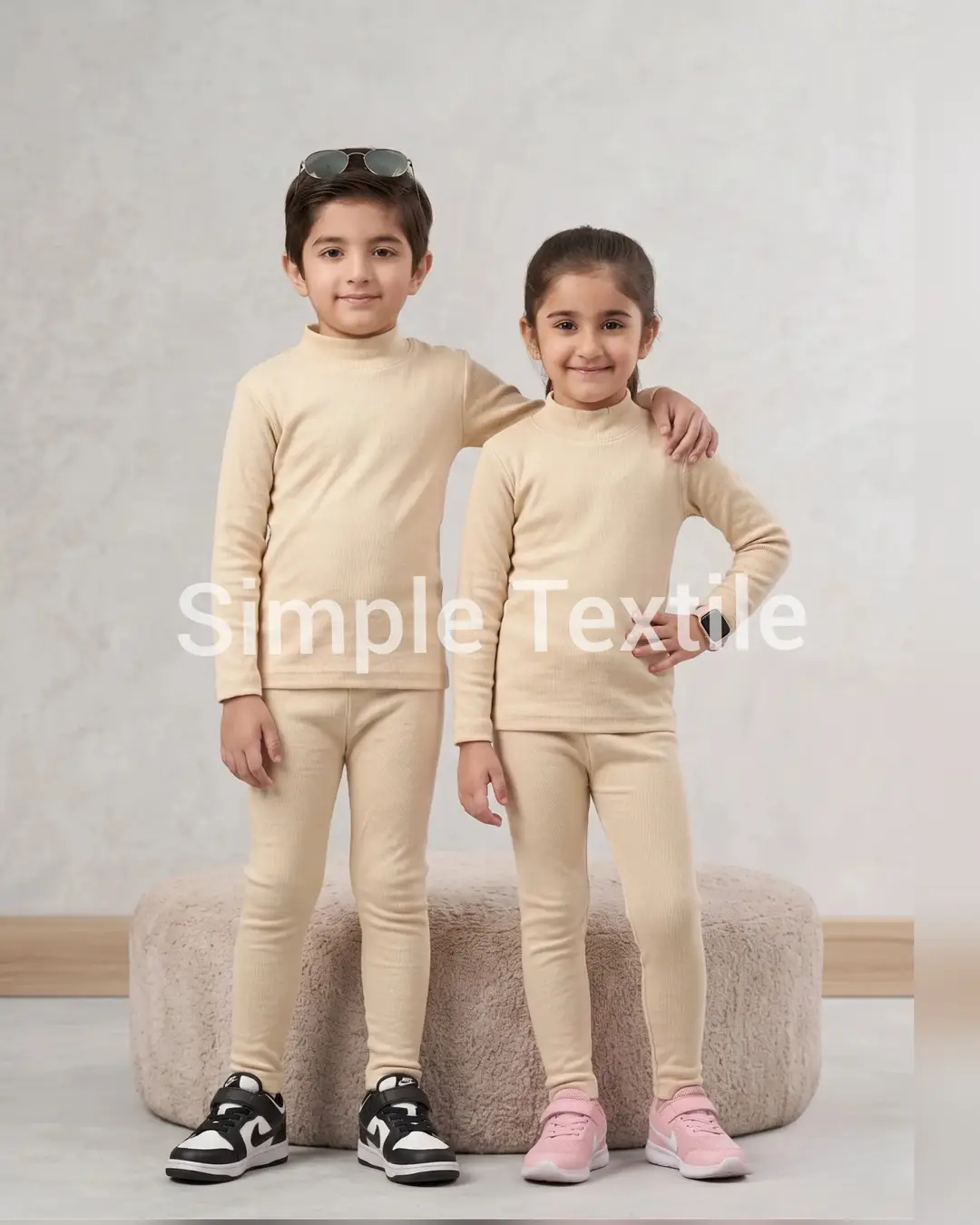 2 Pcs Girl and Boy Stitched Night Suit | Thermal Winter Wear