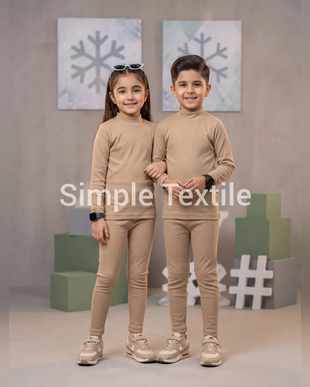 2 Pcs Girl and Boy Stitched Night Suit | Thermal Winter Wear