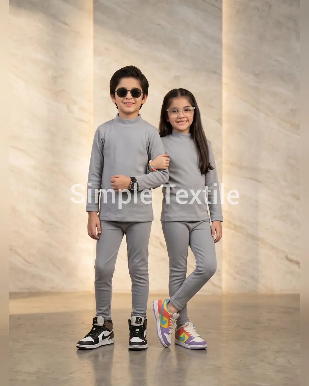 2 Pcs Girl and Boy Stitched Night Suit | Thermal Winter Wear