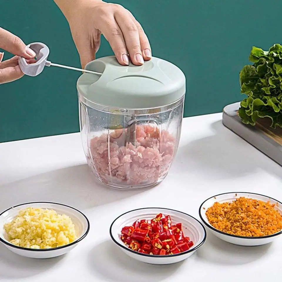 Manual Meat & Vegetable Chopper - Hand Pull Food Processor