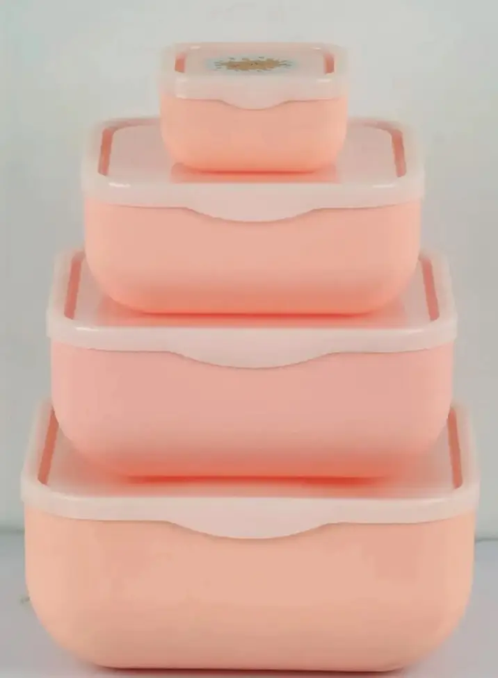 4 Pcs Food Storage Box Set With Airtight Lid